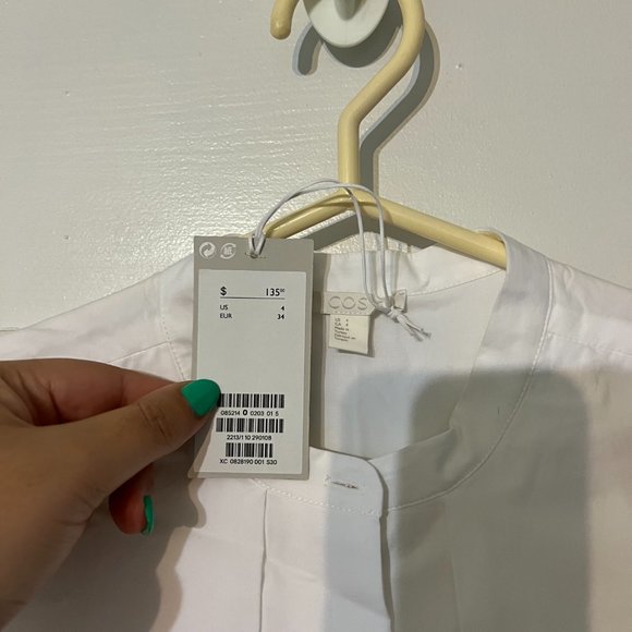 NWT COS Asymetrical White Blouse - Picture 3 of 6